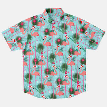 Xmas Flamingoes Hawaiian Shirt